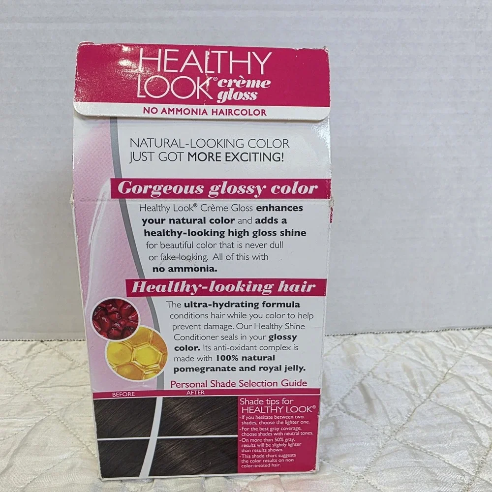 IMPERFECT BOX, NEW L'Oréal Healthy Look Creme Gloss Hair Color-4 DARK BROWN